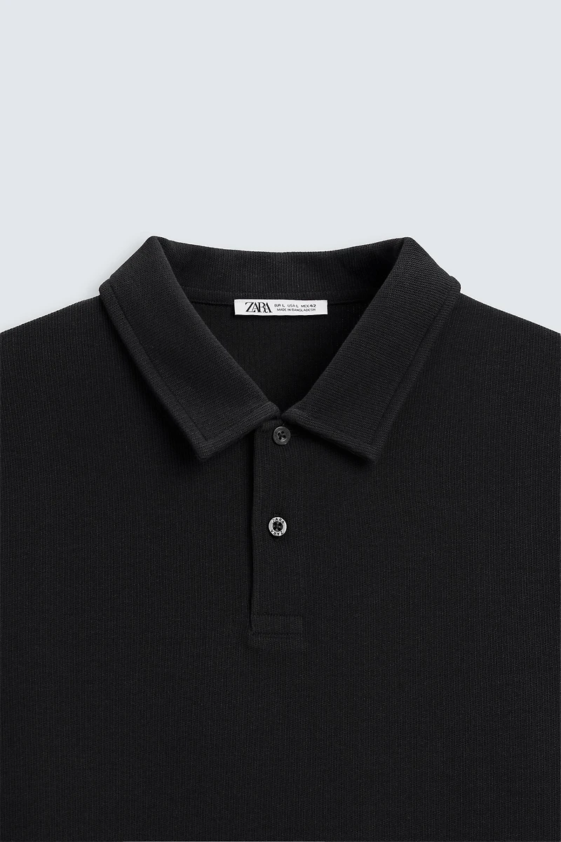 BASIC TEXTURED POLO SHIRT