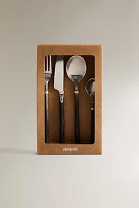 4-PIECE ANTIQUE FINISH FLATWARE SET