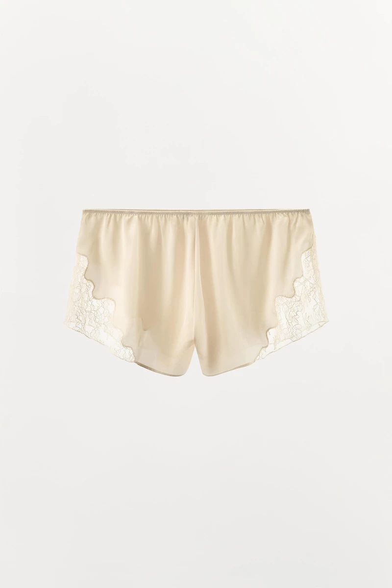 LACE TRIM PAJAMA SHORTS