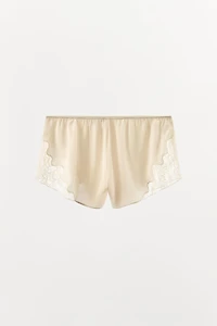 LACE TRIM PAJAMA SHORTS