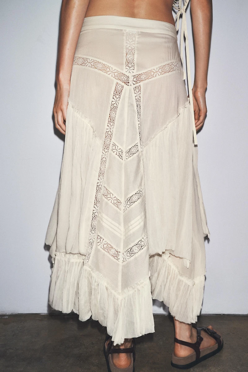 LIMITED EDITION EMBROIDERED LACE COMBINATION SKIRT
