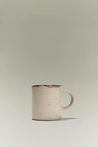 PORCELAIN MUG WITH ANTIQUE FINISH RIM