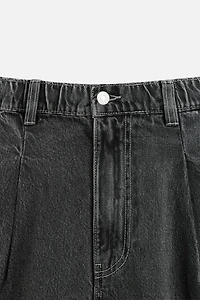 PLEATED WIDE FIT DENIM CHINO PANTS