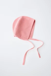 100% COTTON EMBROIDERED KNIT BONNET