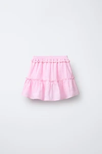 JUPE-SHORT 100 % LIN