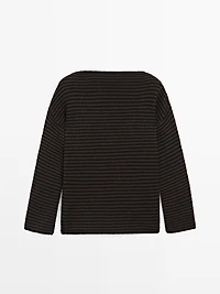 100% wool striped knit sweater