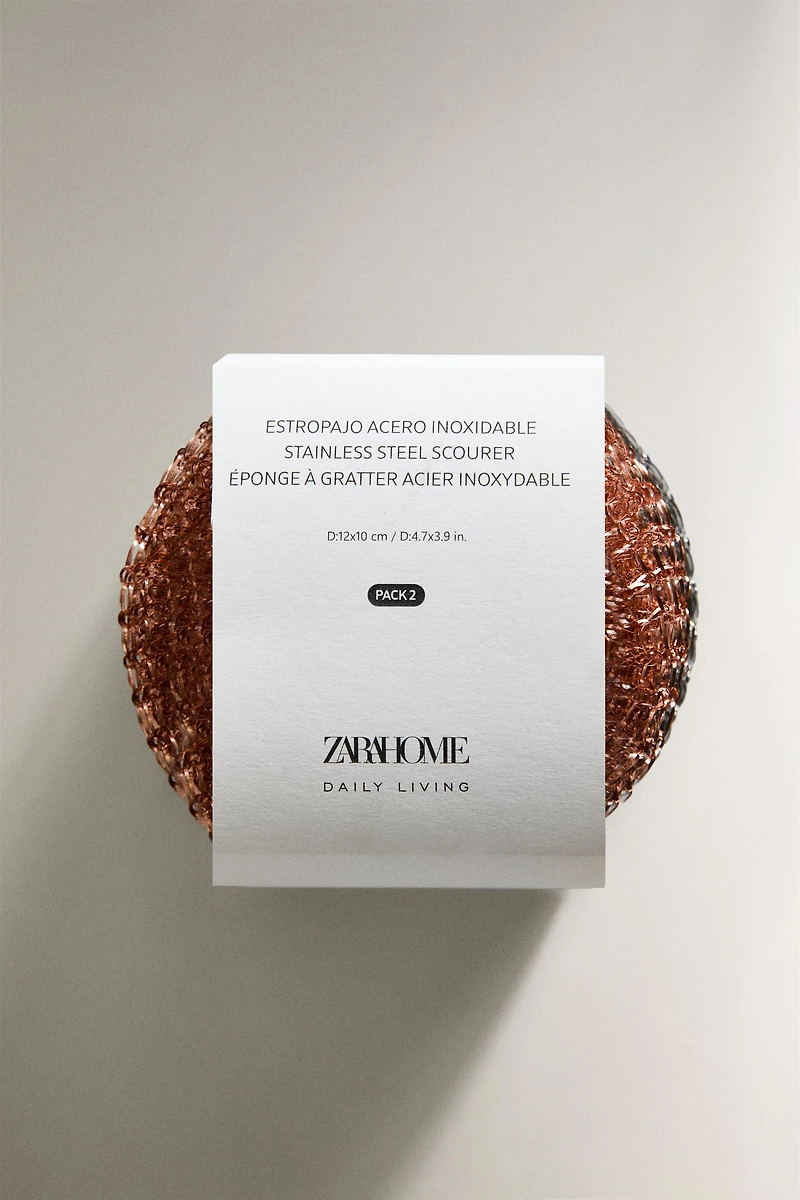 STAINLESS STEEL SCOURER PACK (PACK OF 2)