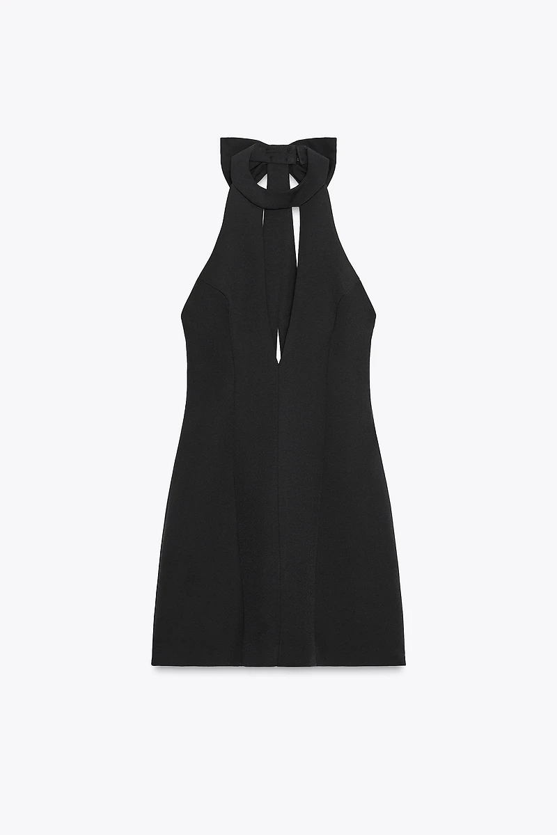ROBE COURTE HALTER NŒUD