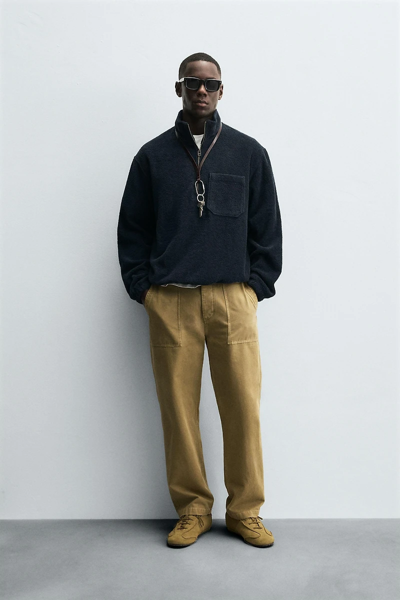 VESTE KANGOUROU TEXTURÉE