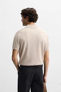COTTON - SILK BLEND KNIT POLO