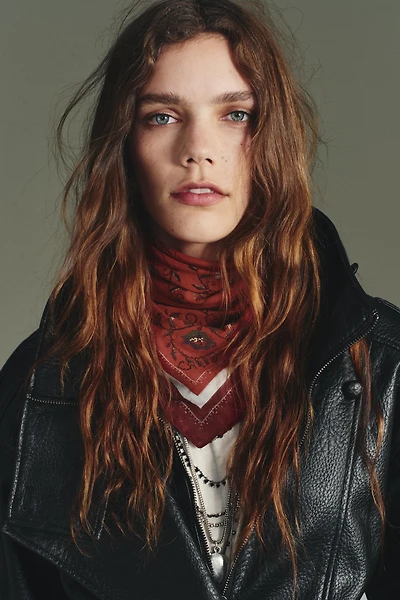 EMBROIDERED PRINTED SCARF