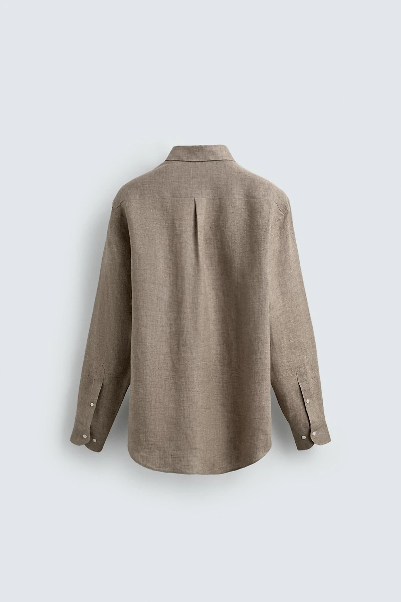 REGULAR FIT 100% LINEN SHIRT