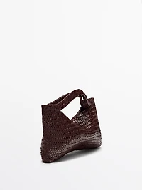 Sac moyen format en cuir nappa tressé