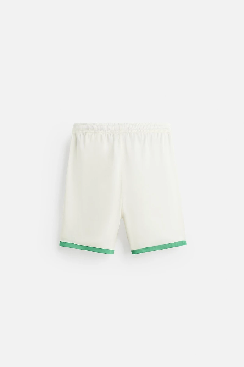 SATIN SHORTS WITH CONTRAST STRIPES