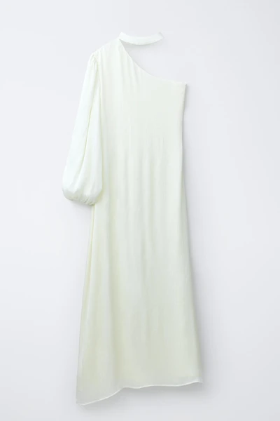 ASYMMETRIC SATIN EFFECT DRESS