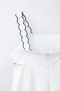LONG EMBROIDERED CUT-OUT JUMPSUIT WITH COTTON AND LINEN