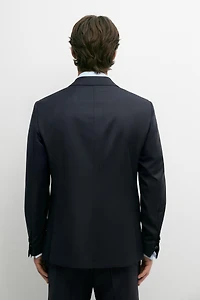 Striped wool blend suit blazer