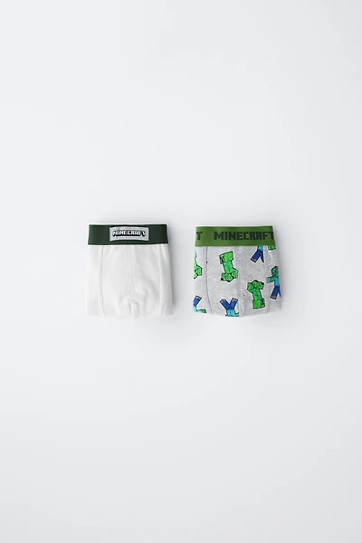 AGES 6-14/ TWO-PACK OF MINECRAFT © MOJANG AB. ™ BOXERS