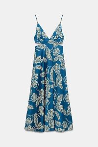 ROBE MI-LONGUE IMPRIMÉE À OUVERTURES