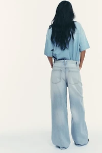 TRF HIGH-WAIST WIDE LEG CROSSOVER JEANS