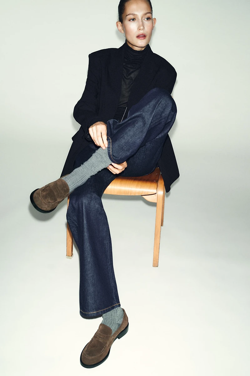 SPLIT LEATHER LOAFERS