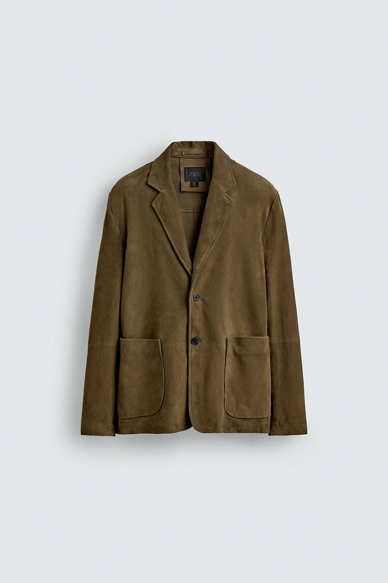 VESTE COUPE DÉCONTRACTÉE EN DAIM