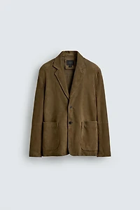 VESTE COUPE DÉCONTRACTÉE EN DAIM