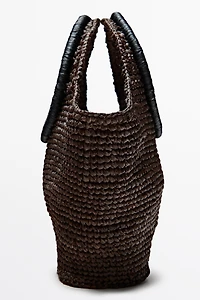 100% Raffia Mini Crescent Bag