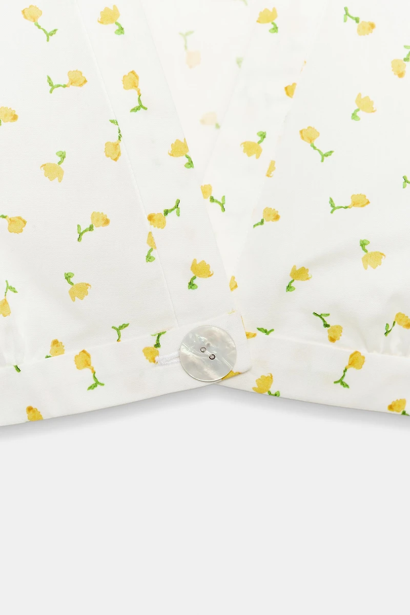 FLORAL POPLIN CROP TOP
