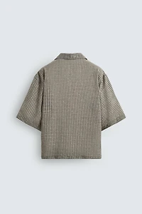RELAXED FIT PLAID JACQUARD SHIRT