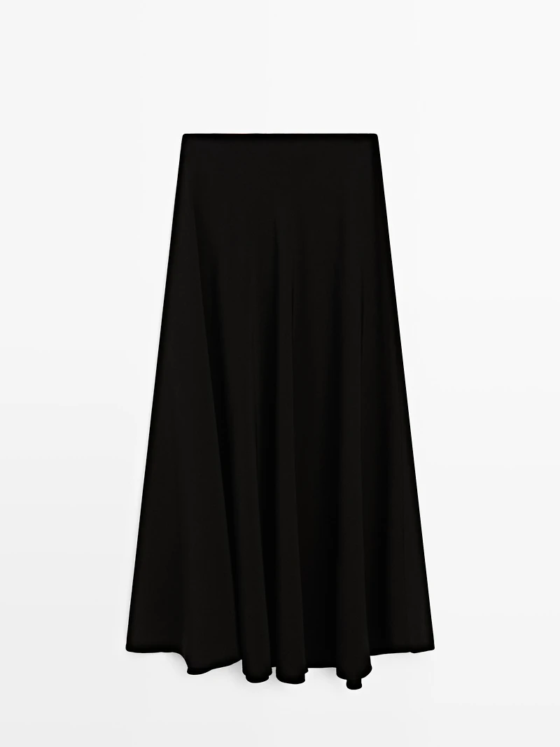 Long flared skirt with button details