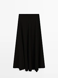 Long flared skirt with button details
