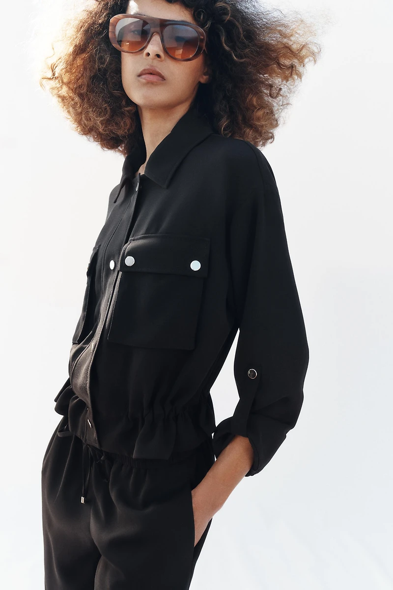 ROLLED-SLEEVE SAFARI JACKET