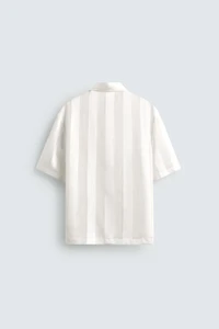 CHEMISE EN JACQUARD À RAYURES BRODÉES