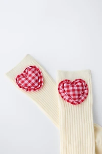 GINGHAM HEART SOCKS