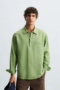LINEN - COTTON POLO SHIRT