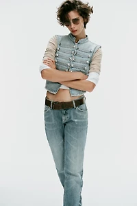 TRF DENIM BUTTON VEST