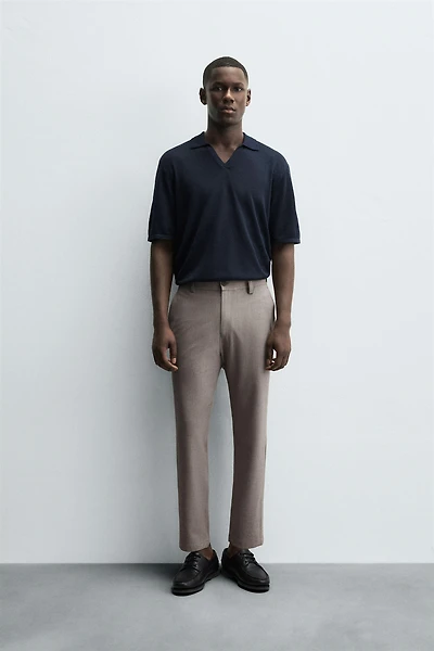 TEXTURED STRETCH PANTS