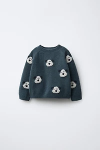 EMBROIDERED PUPPY KNIT SWEATER
