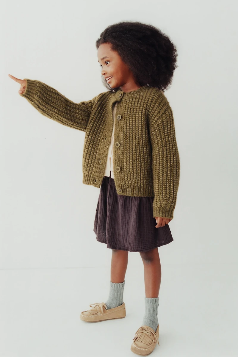 CHUNKY WOOL BLEND CARDIGAN