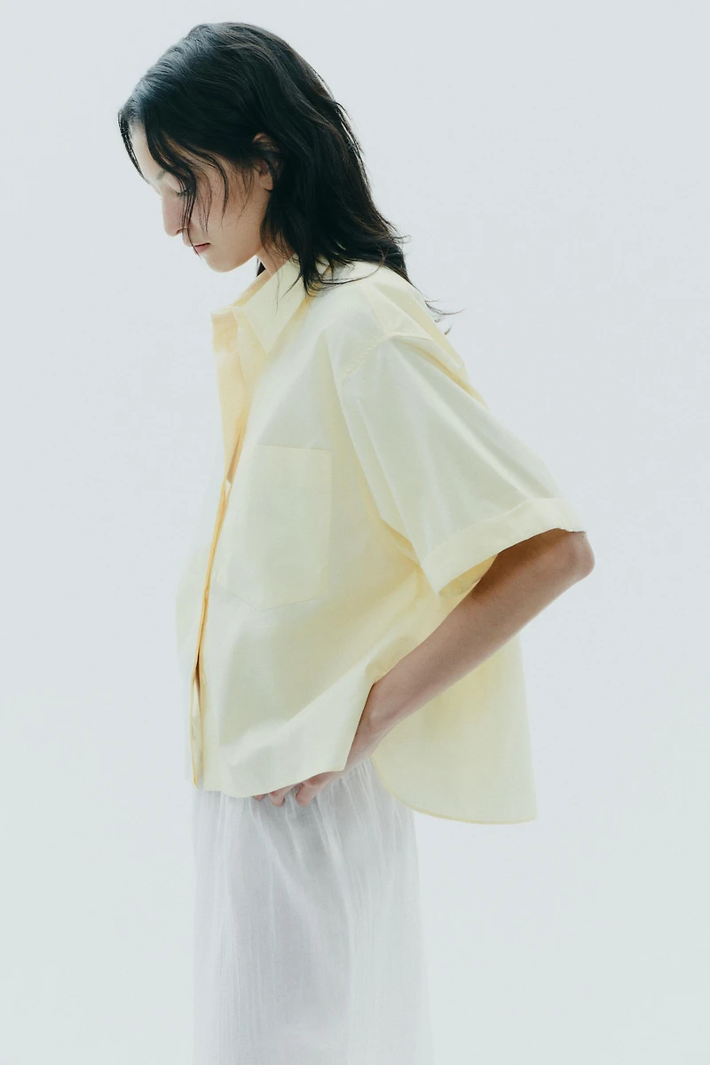CHEMISE EN POPELINE À POCHE