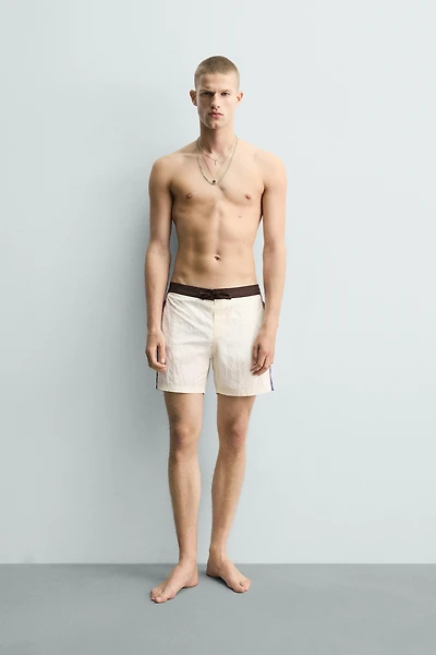 CONTRAST LONG SWIMSUIT