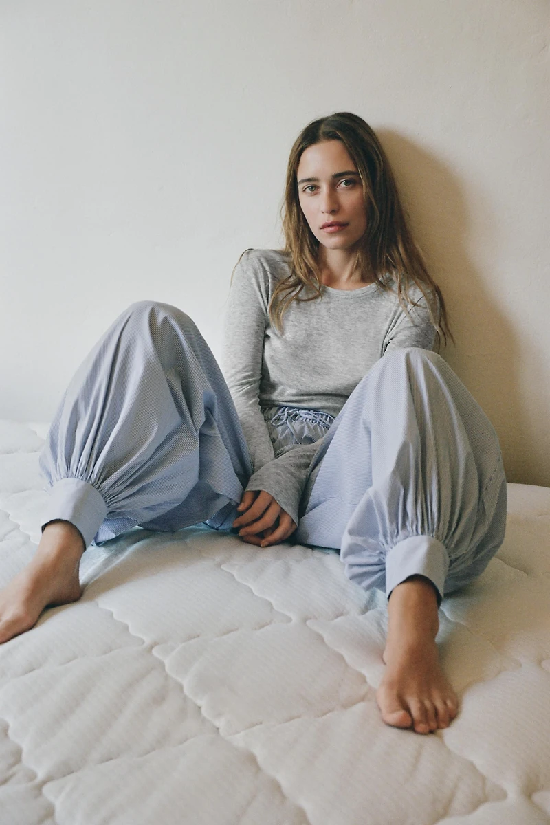 T-SHIRT MANCHES LONGUES AVEC COTON