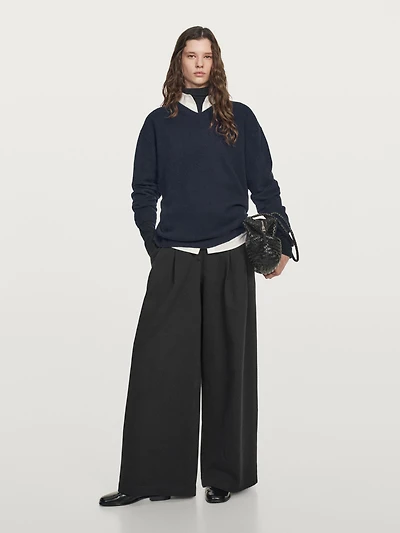 Pull en maille oversize à col V