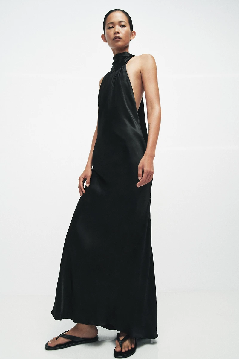 ZW COLLECTION SATIN EFFECT HALTER DRESS
