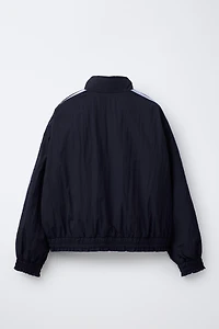 GINGHAM STRIPE PUFFER JACKET