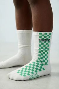 TWO-PACK OF CHECKERED LOGO HIGH SOCKS
