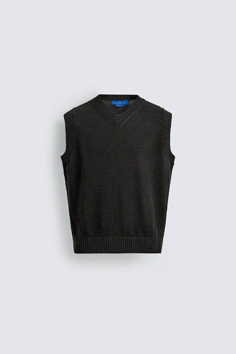 AARON LEVINE X ZARA 100% LINEN KNIT VEST