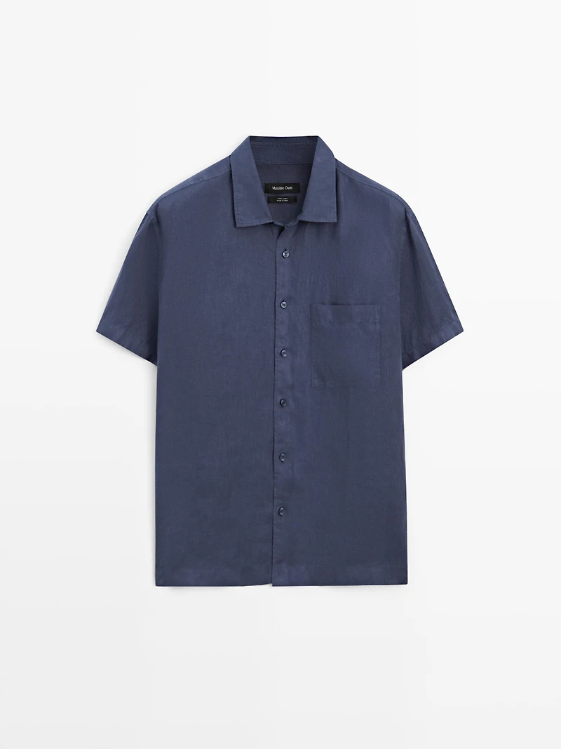 100% linen short sleeve shirt