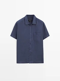 100% linen short sleeve shirt